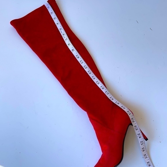 NWT! ($140) Jessica Simpson Sexy Red Boots Tall Over the knee boots heels, Sz 5 - Picture 10 of 10